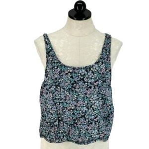 So Brand Women's Junior Floral Print Cropped Tank‎ Top Size XL